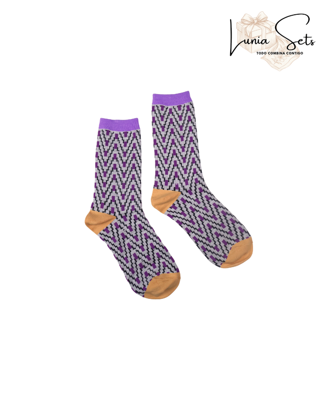Calcetines Glitter ZigPop Lila Cósmico