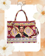 “Paisley Frida” – Tote playero grande + bolso de mano