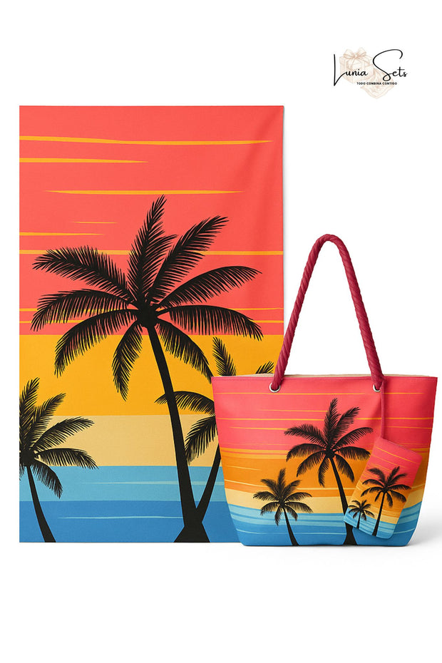 Sunset Palmera –  Pareo + Bolso Tote