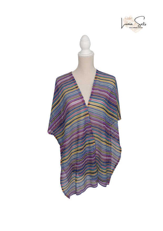 Brisa Mística – Vestido de Rayas Coloridas