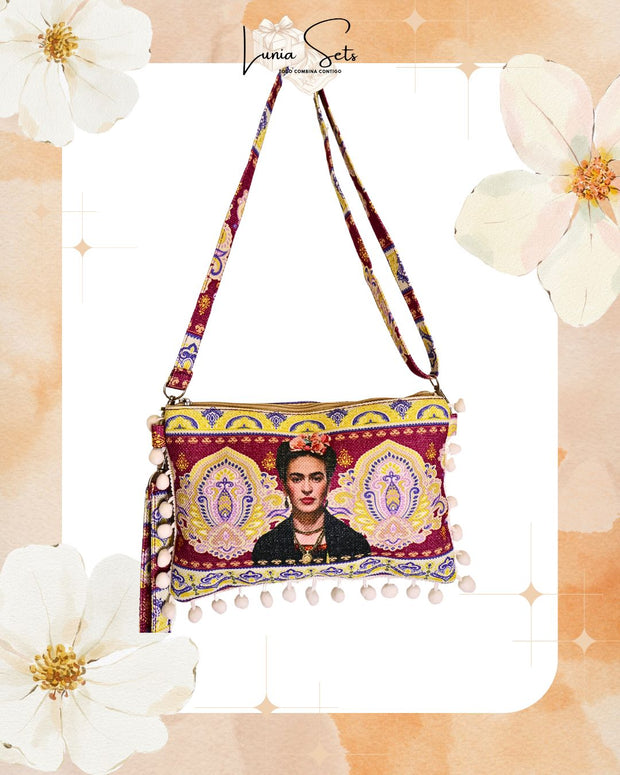 “Paisley Frida” – Tote playero grande + bolso de mano