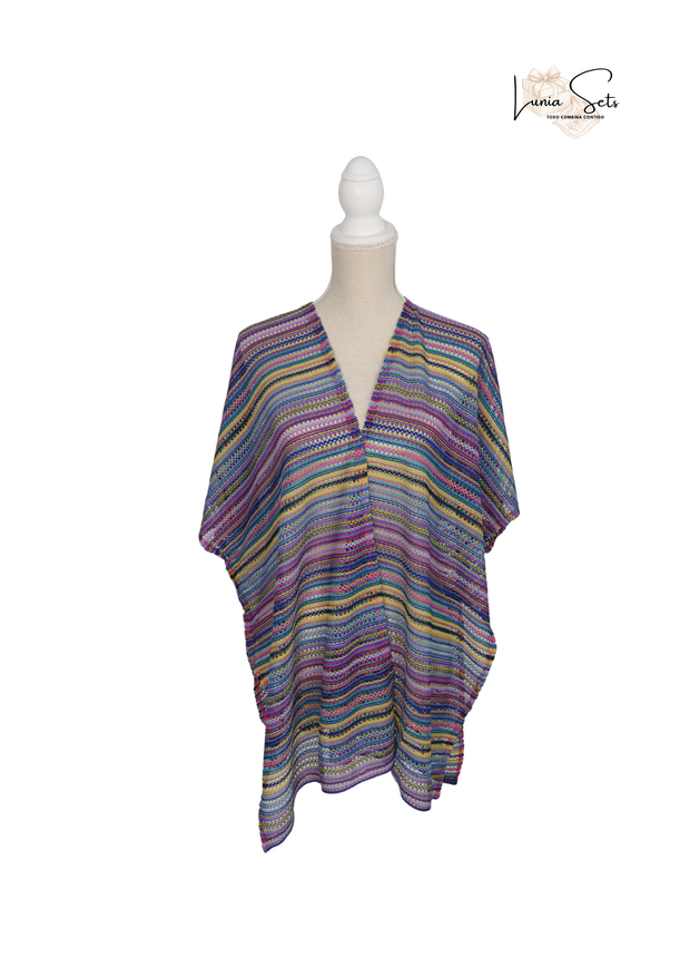 Brisa Mística – Vestido de Rayas Coloridas