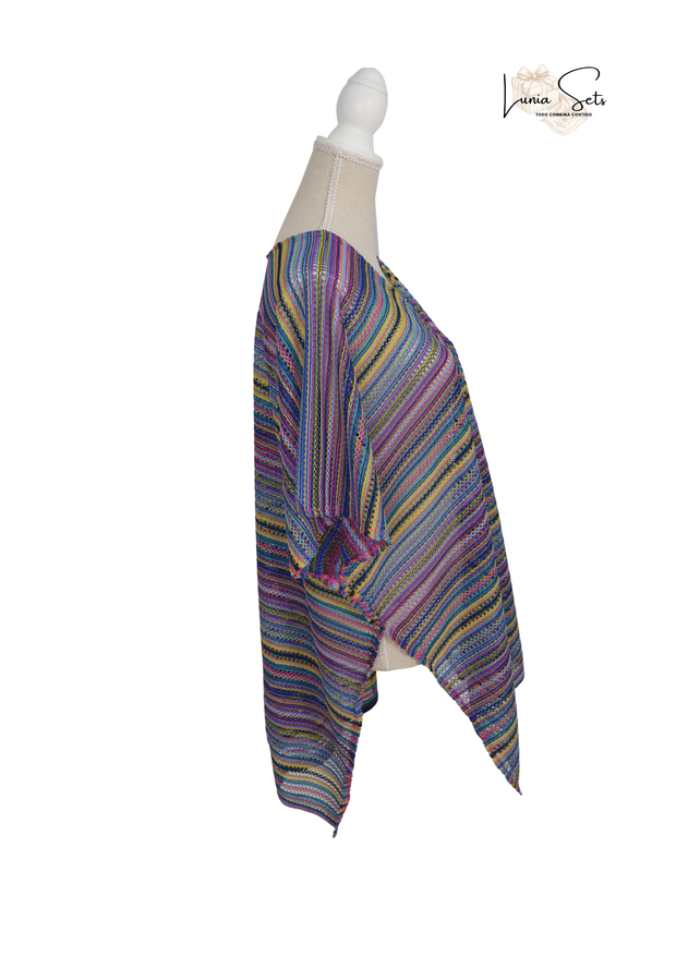 Brisa Mística – Vestido de Rayas Coloridas