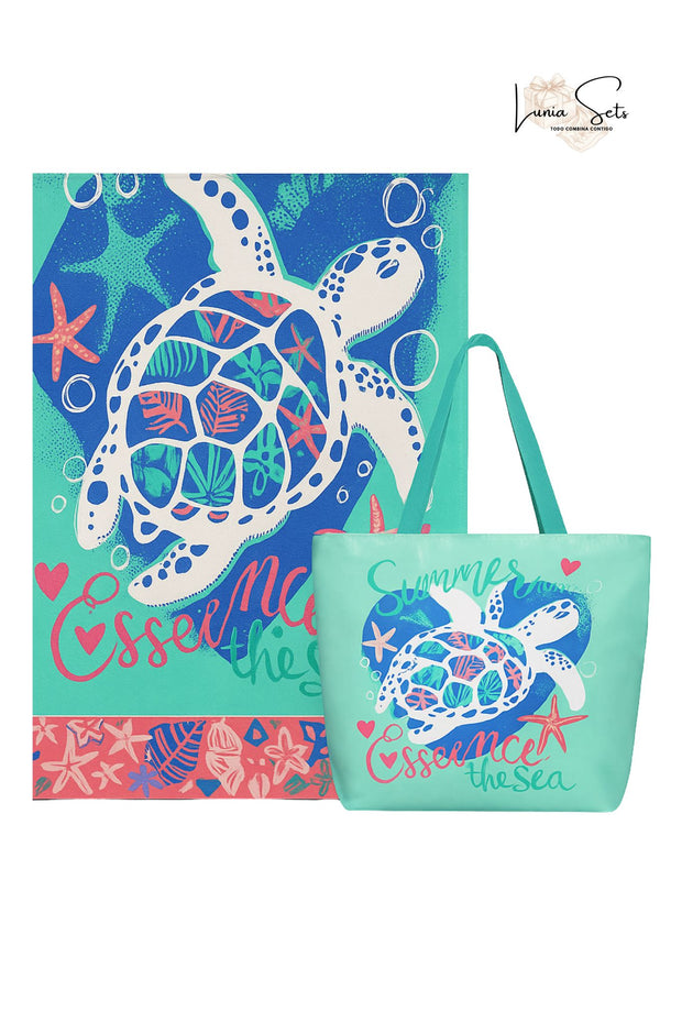 “Esencia Marina” – Toalla de Playa + Bolso impermeable