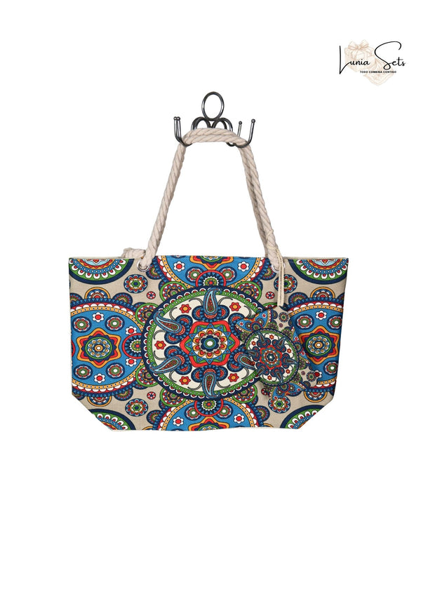 Boho Mandala Azul – Pareo + Bolso Tote