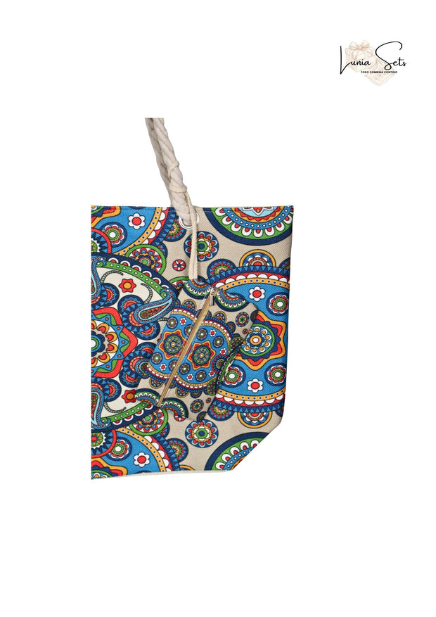 Boho Mandala Azul – Pareo + Bolso Tote