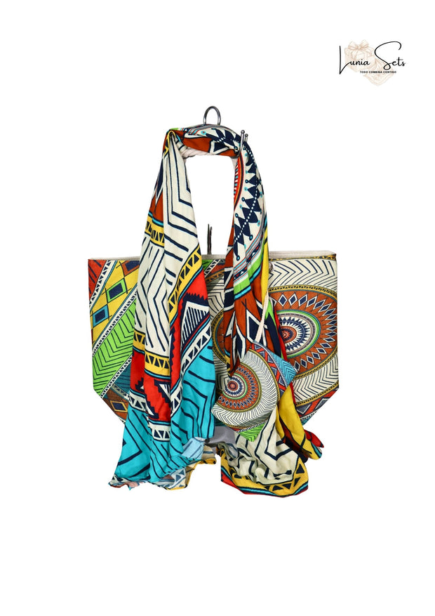 Mandala Vibrante: Pareó y Bolso de Playa