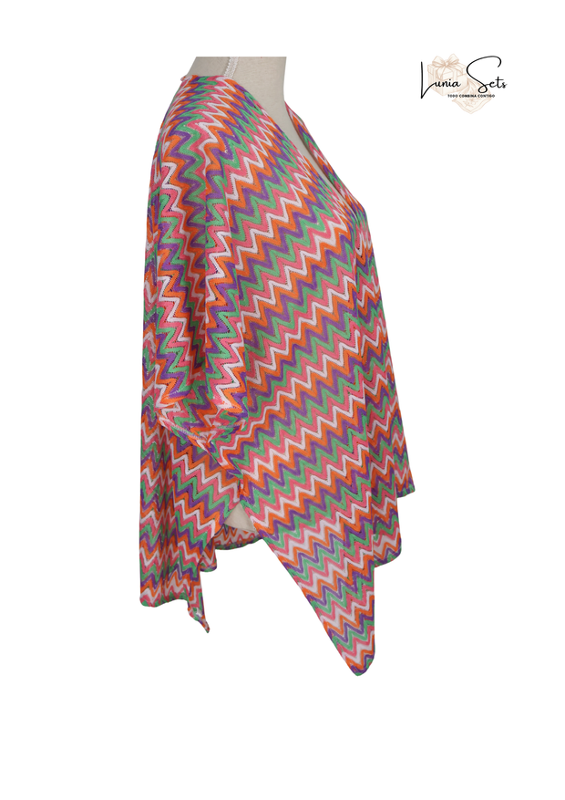 Ritmo Sunset – Vestido de Rayas Zigzag