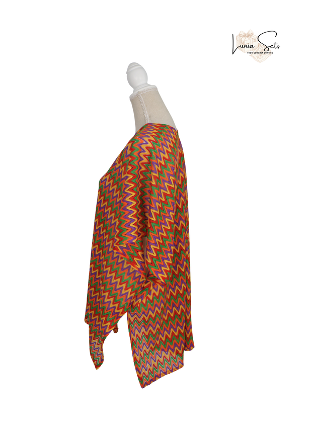 Ritmo Tropical – Vestido de Rayas Zigzag