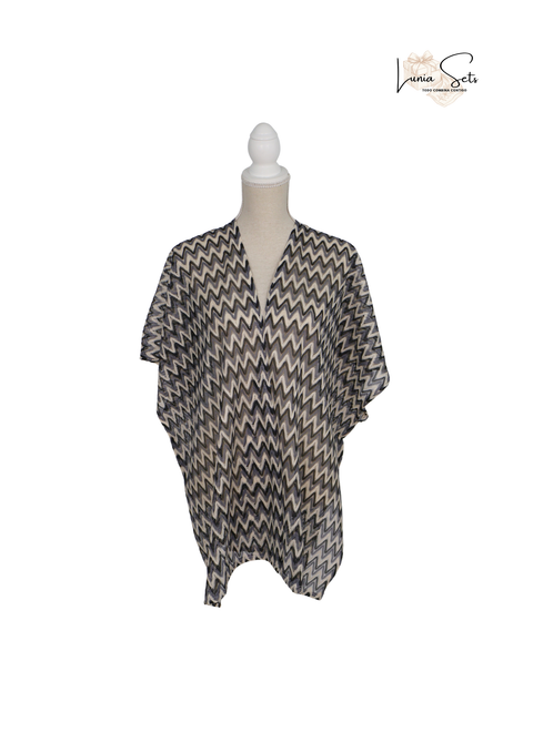 Ritmo Neutro – Vestido de Rayas Zigzag
