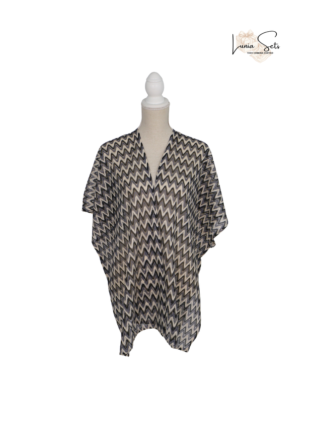 Ritmo Neutro – Vestido de Rayas Zigzag