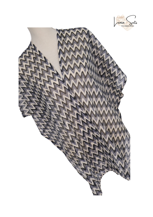 Ritmo Neutro – Vestido de Rayas Zigzag