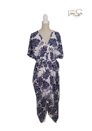 Brisa Índigo – Vestido Largo con Hojas
