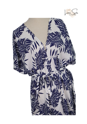 Brisa Índigo – Vestido Largo con Hojas
