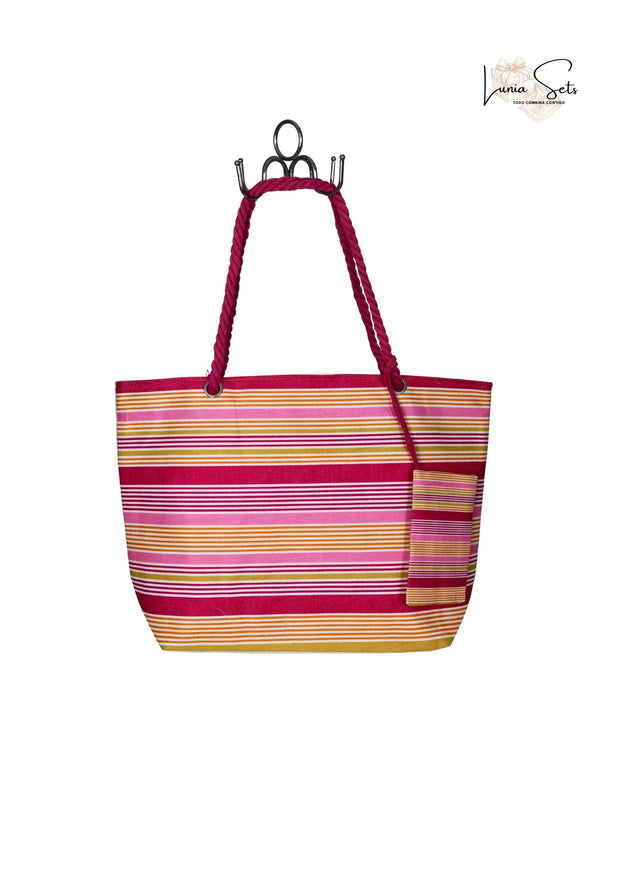 Rayas Tropicales – Pareo + Bolso Tote