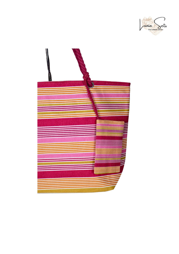 Rayas Tropicales – Pareo + Bolso Tote