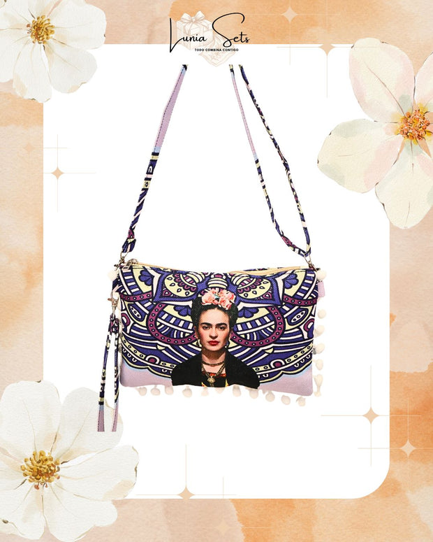 Frida Mandala Tote playero grande + bolso de mano a juego