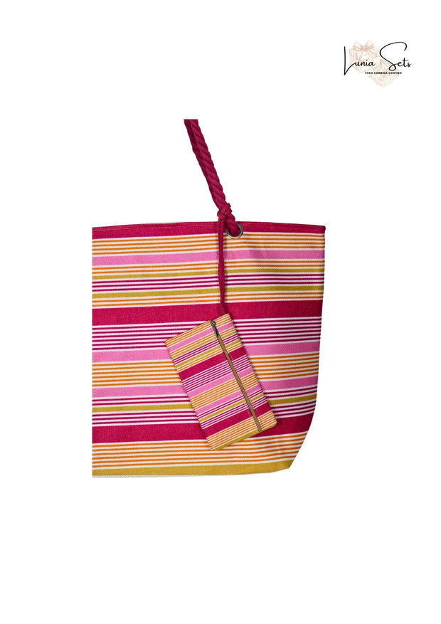 Rayas Tropicales – Pareo + Bolso Tote