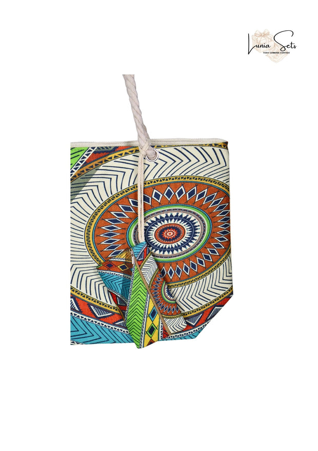 Mandala Vibrante: Pareó y Bolso de Playa