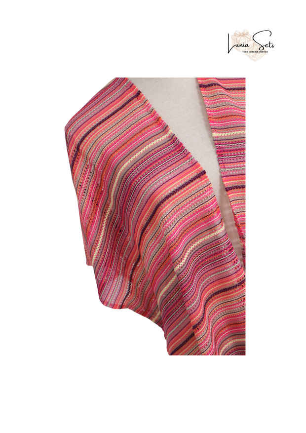 Brisa Rosa–Vestido de Rayas Coloridas