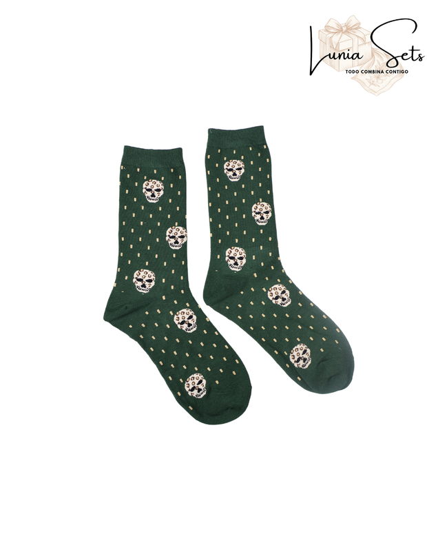Calcetines Green Glow Skull