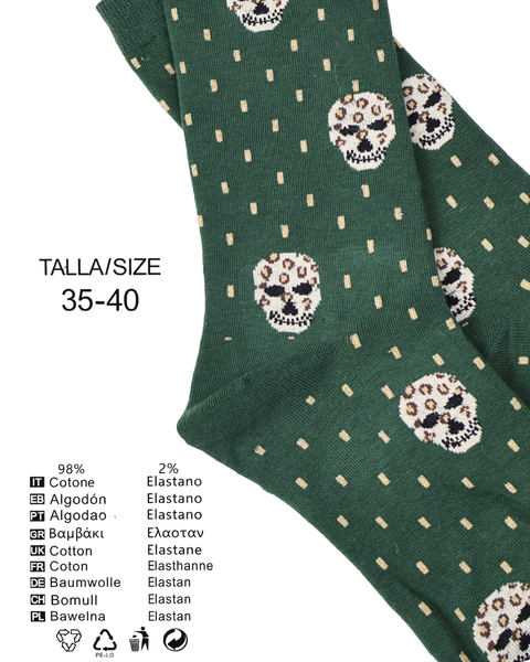 Calcetines Green Glow Skull