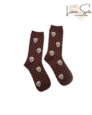 Calcetines Brown Skull Sparkle