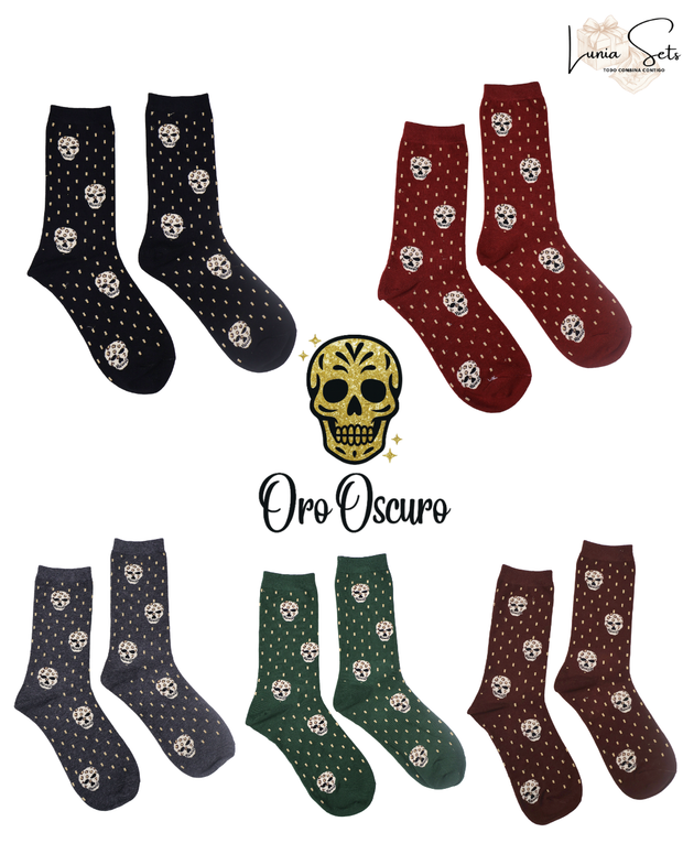 Calcetines "Oro Oscuro Glitter" - Pack de 5 pares