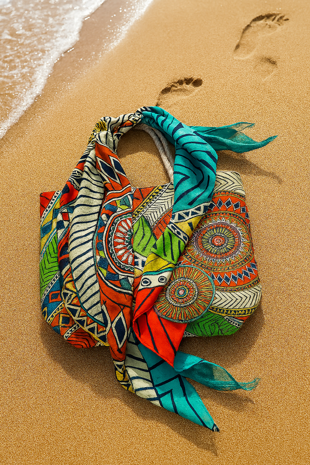 Mandala Vibrante: Pareó y Bolso de Playa