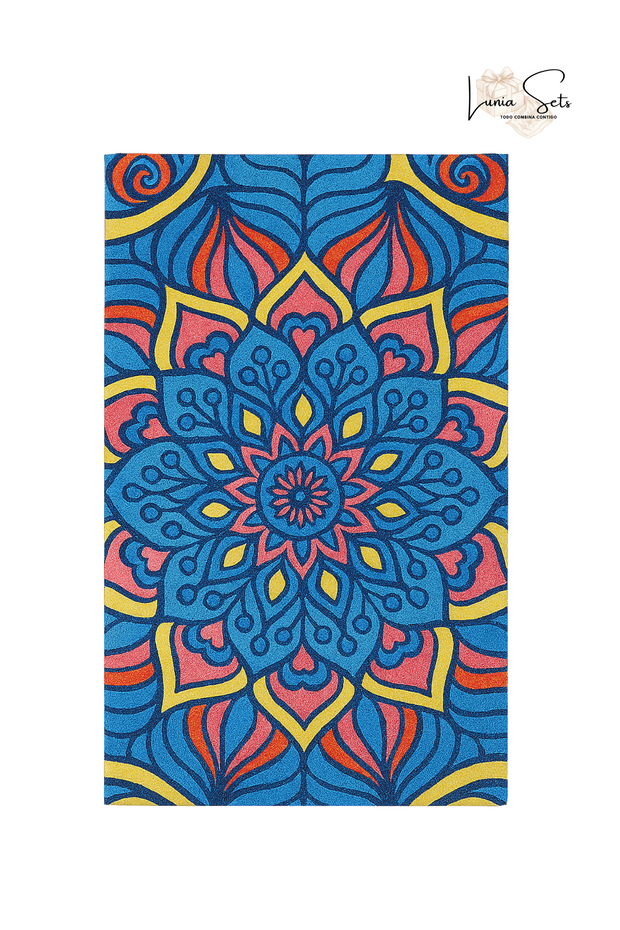 Mandala Coral y Azul – Pareo + Bolso Tote