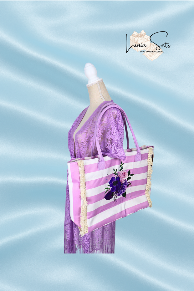 Pack Bolso y salida de playa-Lavanda Floral