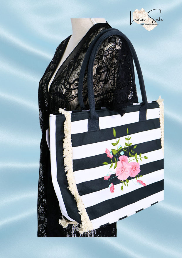 Noir Rosado — Pack bolso y salida de playa