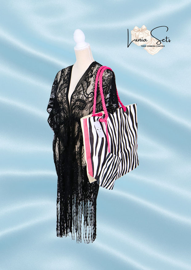 Zebra Chic — Pack bolso y salida de playa